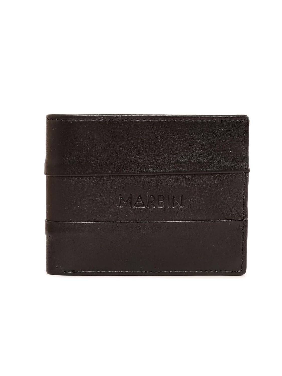 Marbin Men's Leather Wallet – 8 Card Slots (Black)