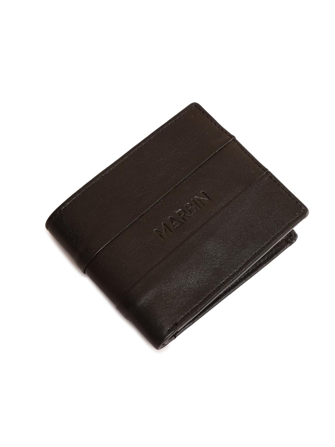 Marbin Men's Leather Wallet – 8 Card Slots (Black)