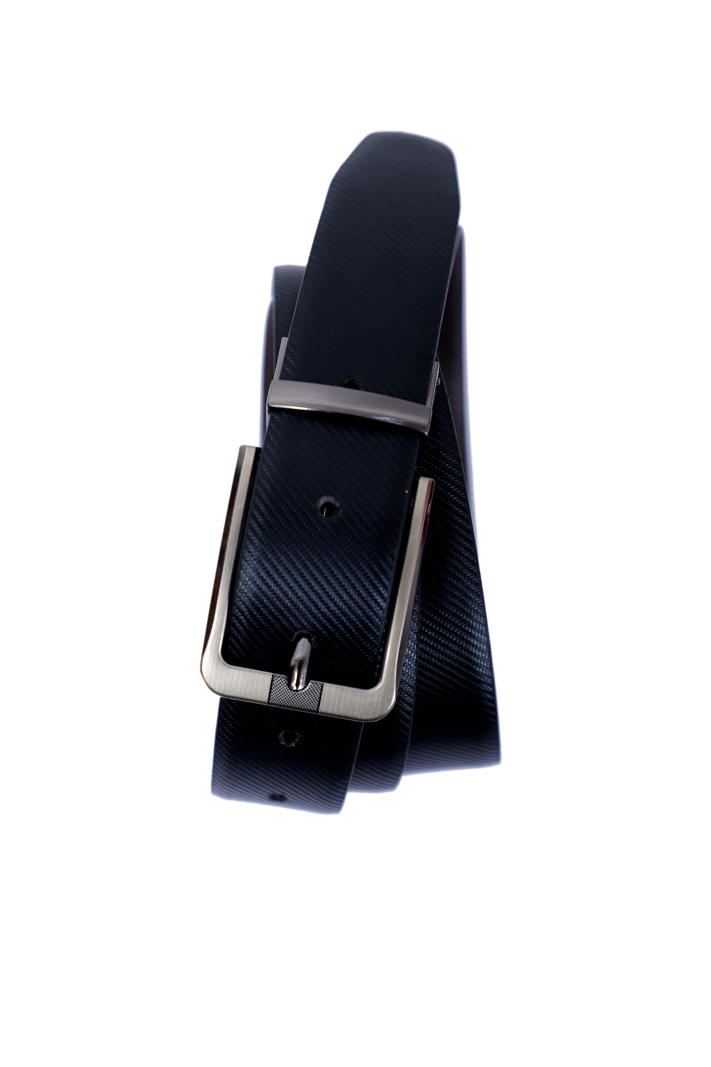 Leather Reversible Black & Brown Belt For Men with Grey Buckle (Leather Texture: Honey)
