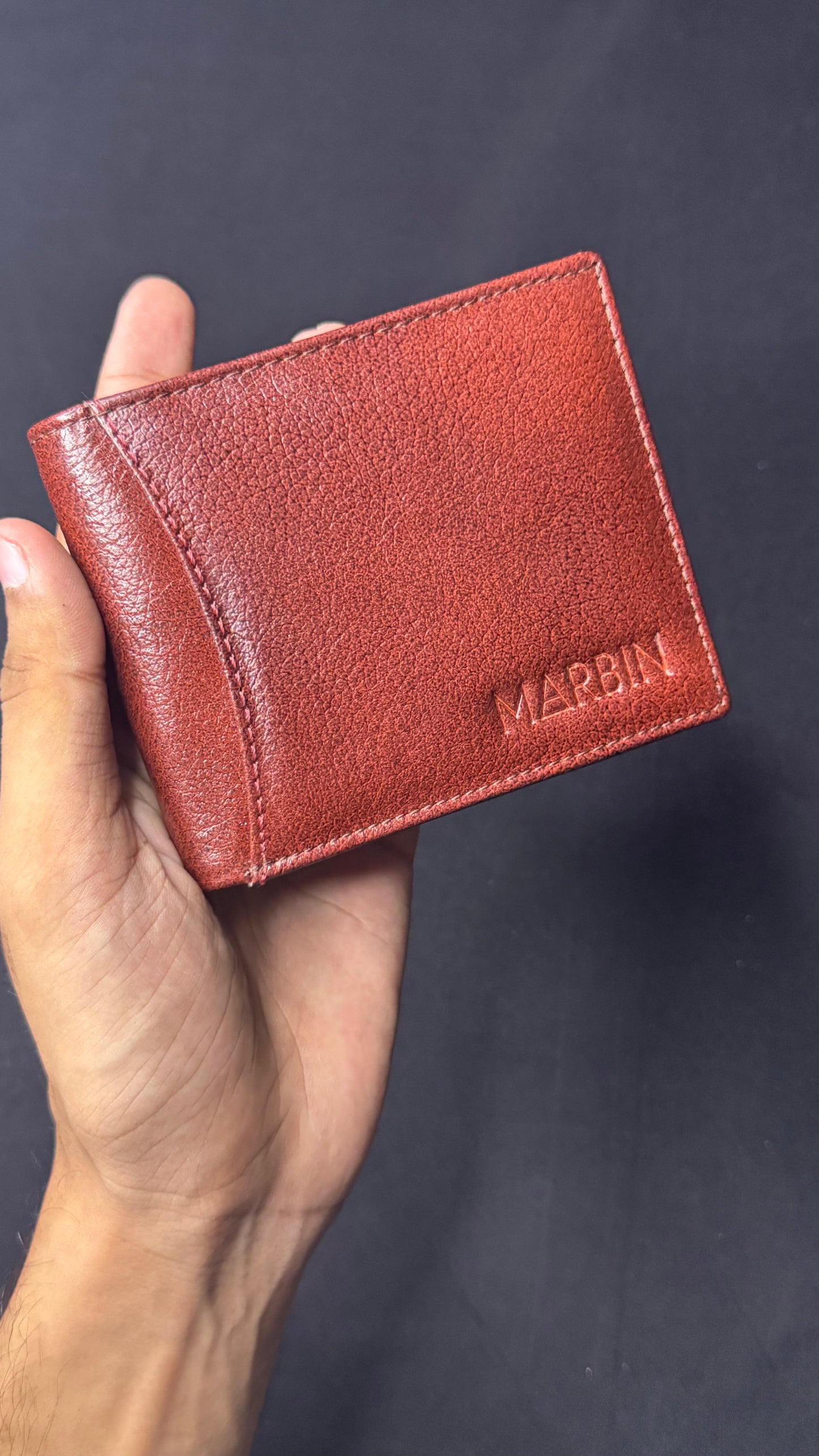 Marbin Men's Wallet – Stylish Genuine Leather Wallet with Card Holder & Compartments (Brown)
