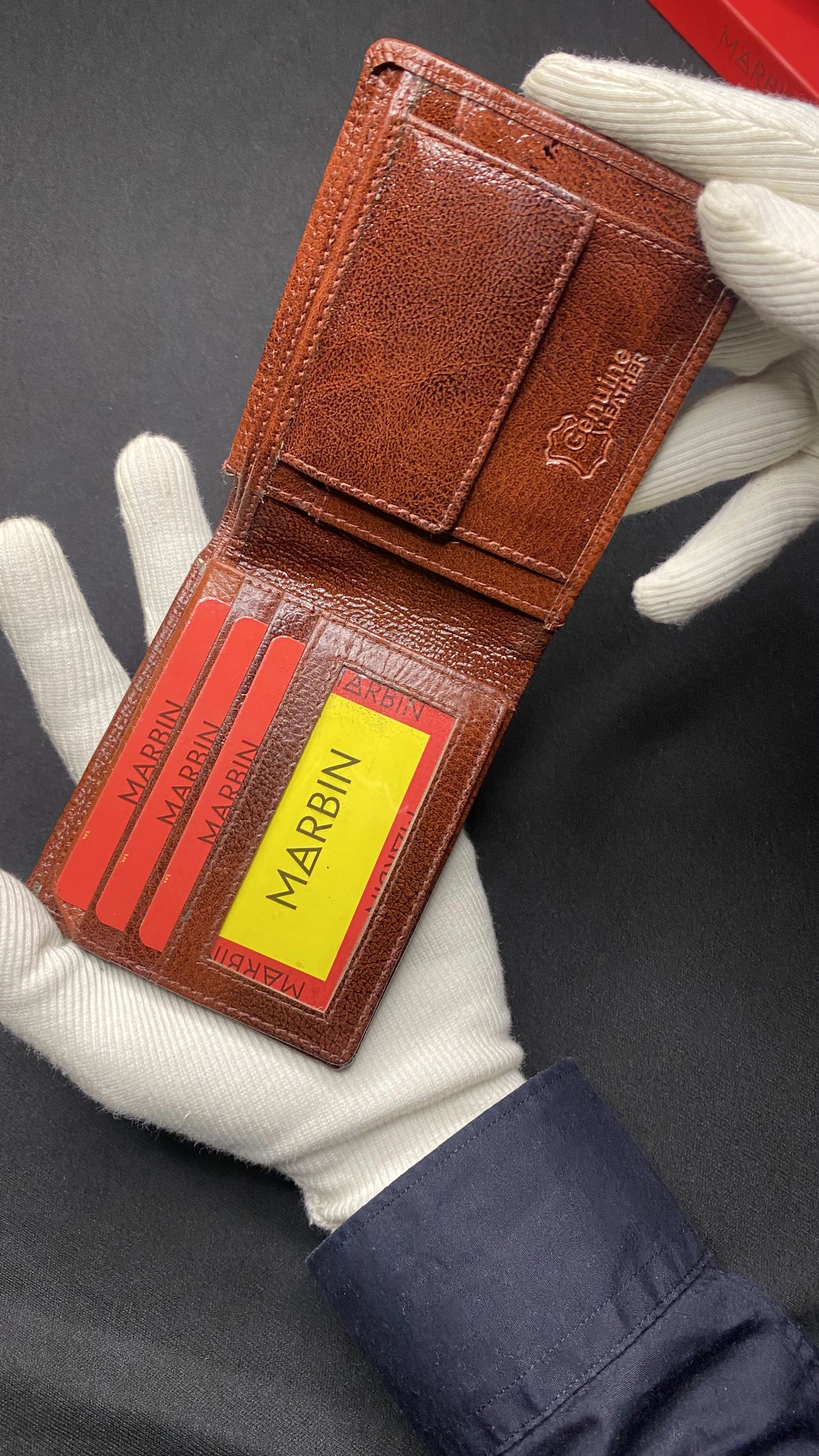 Marbin Men's Wallet – Stylish Genuine Leather Wallet with Card Holder & Compartments (Brown)