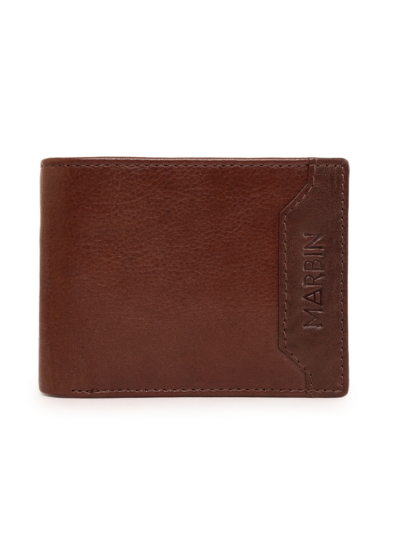 Marbin Men's Leather Wallet – 8 Card Slots (Brown)