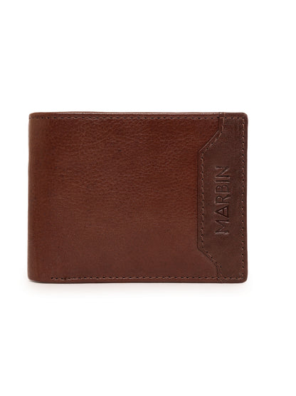Marbin Men's Leather Wallet – 8 Card Slots (Brown)