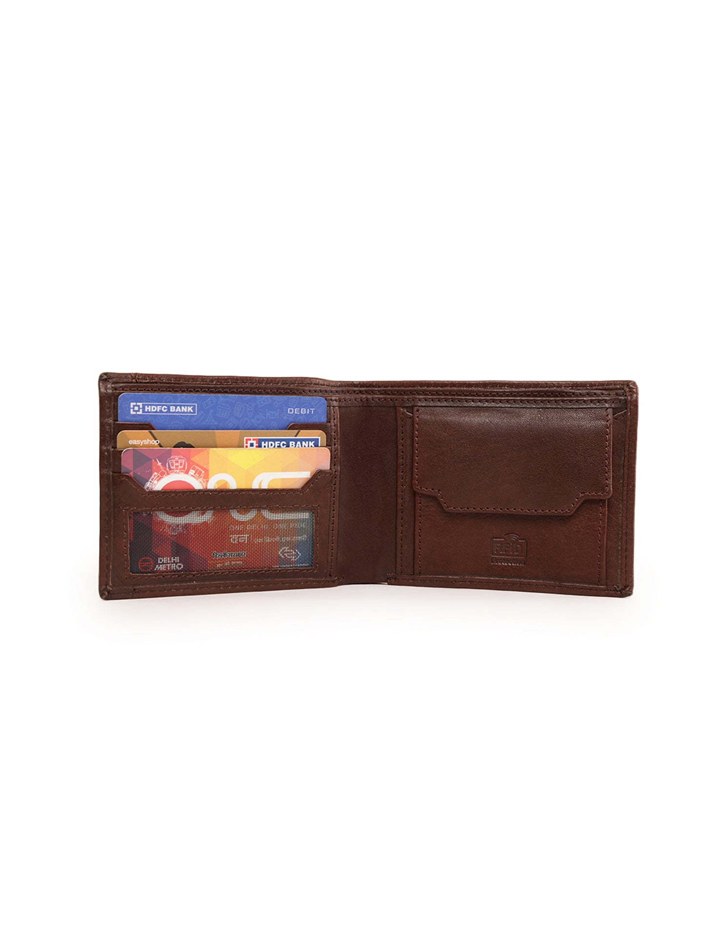 Marbin Men's Leather Wallet – 8 Card Slots (Brown)