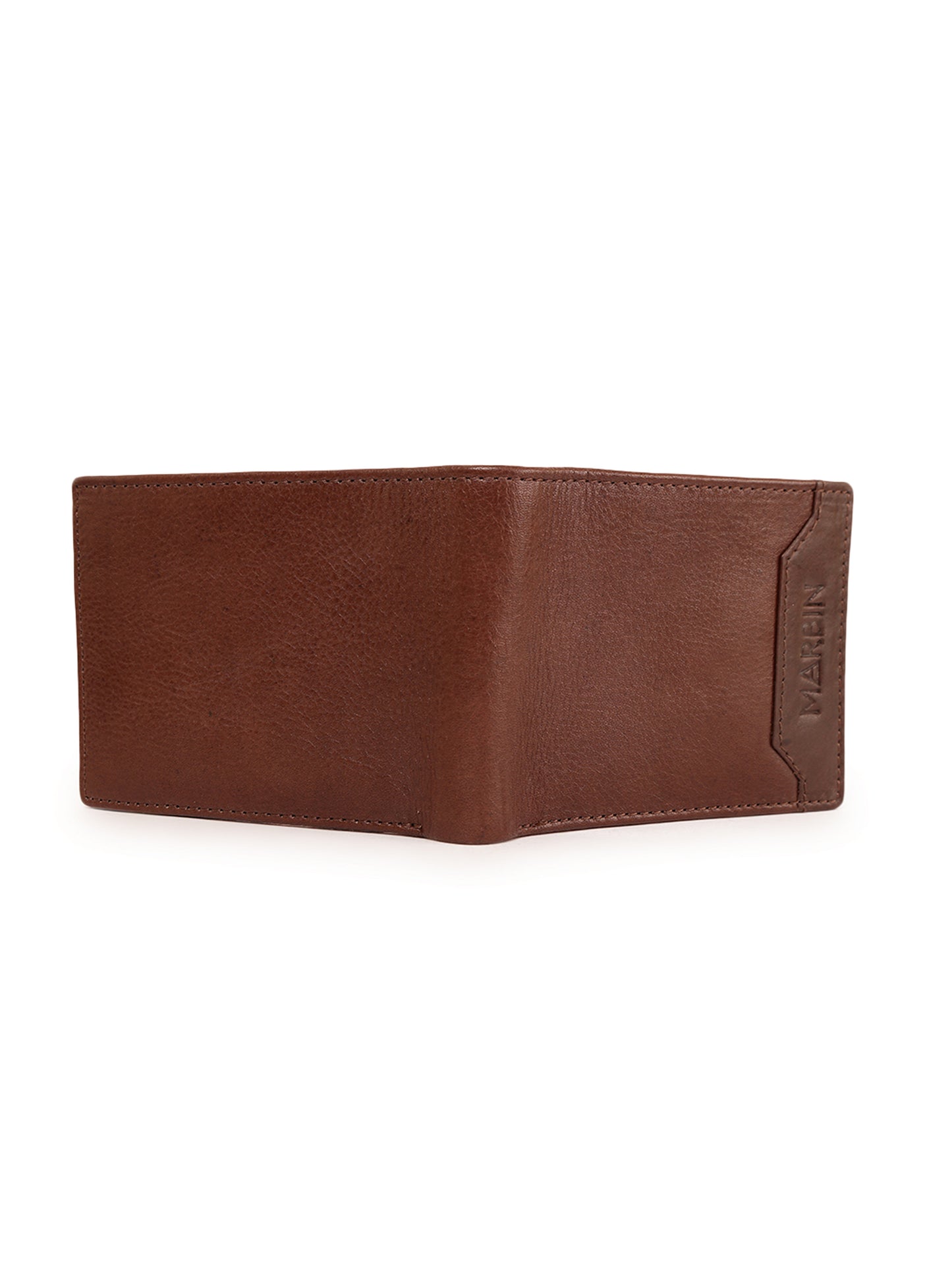 Marbin Men's Leather Wallet – 8 Card Slots (Brown)