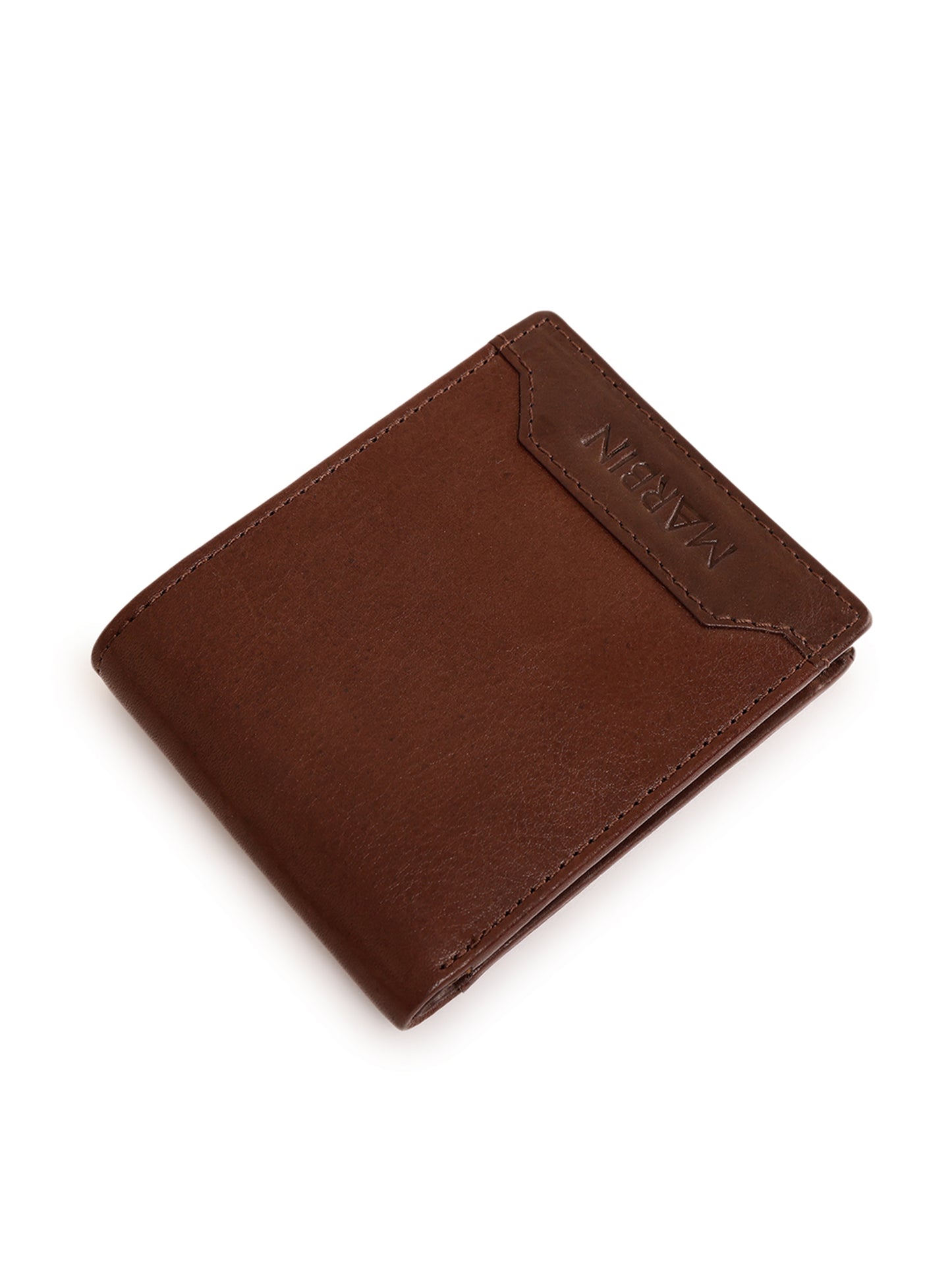Marbin Men's Leather Wallet – 8 Card Slots (Brown)