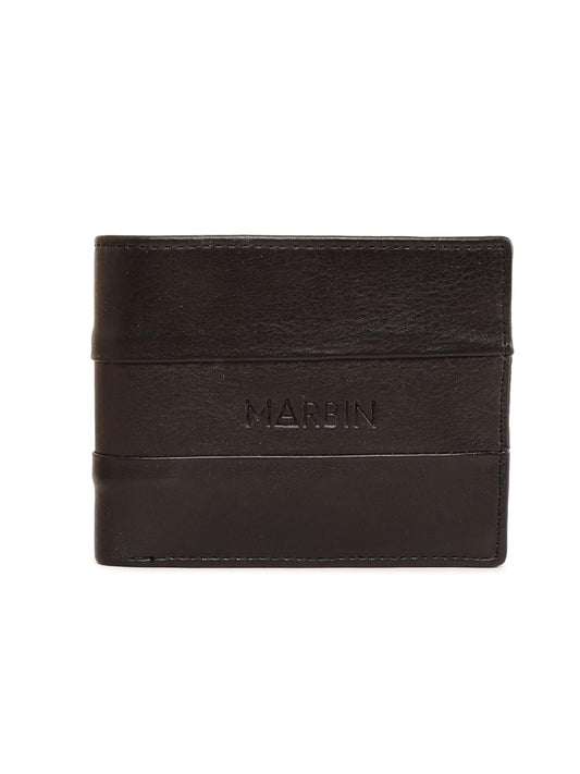 Marbin Men's Leather Wallet – 8 Card Slots (Black)