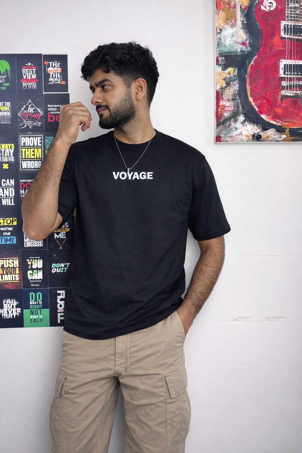 Mythic Quartet Graphic Oversize Tee – Black Edition
