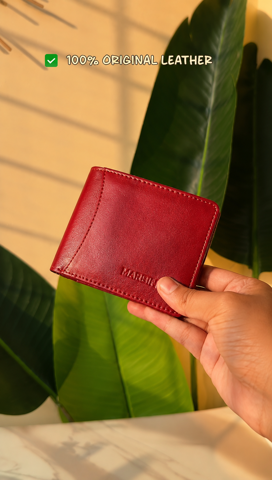 Marbin 100% Original Leather Wallet | Soft Genuine Leather | 1-Year Leather Guarantee with Card Genuine Leather