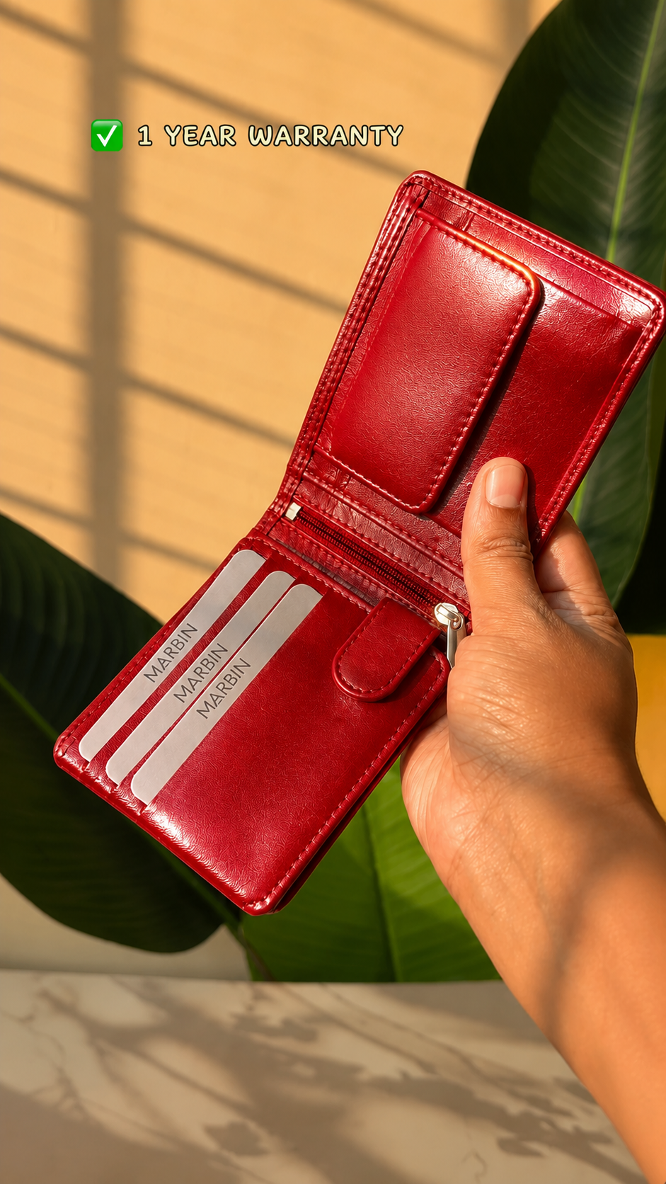 Marbin 100% Original Leather Wallet | Soft Genuine Leather | 1-Year Leather Guarantee with Card Genuine Leather
