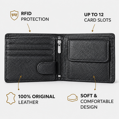 Marbin 100% Original Leather Wallet | Soft Genuine Leather | 1-Year Leather Guarantee with Card Genuine Leather