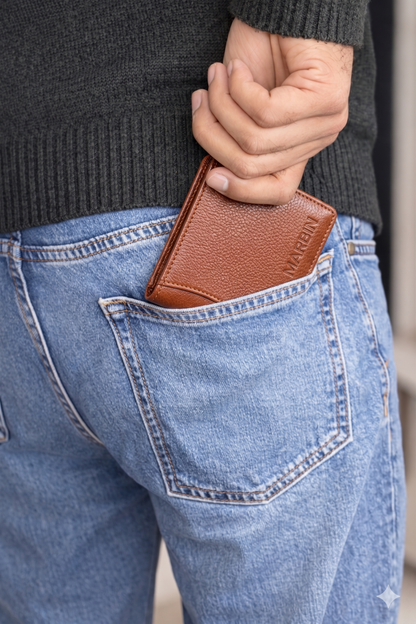 Marbin 100% Original Leather Wallet | Soft Genuine Leather | 1-Year Leather Guarantee with Card Genuine Leather