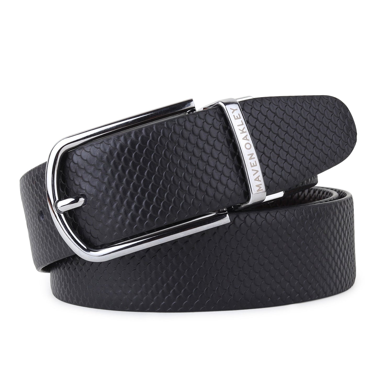Leather Reversible Black & Brown Belt For Men with Silver Buckle (Leather Texture: Honey)