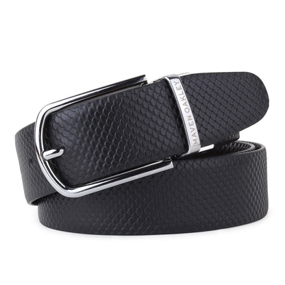 Leather Reversible Black & Brown Belt For Men with Silver Buckle (Leather Texture: Honey)